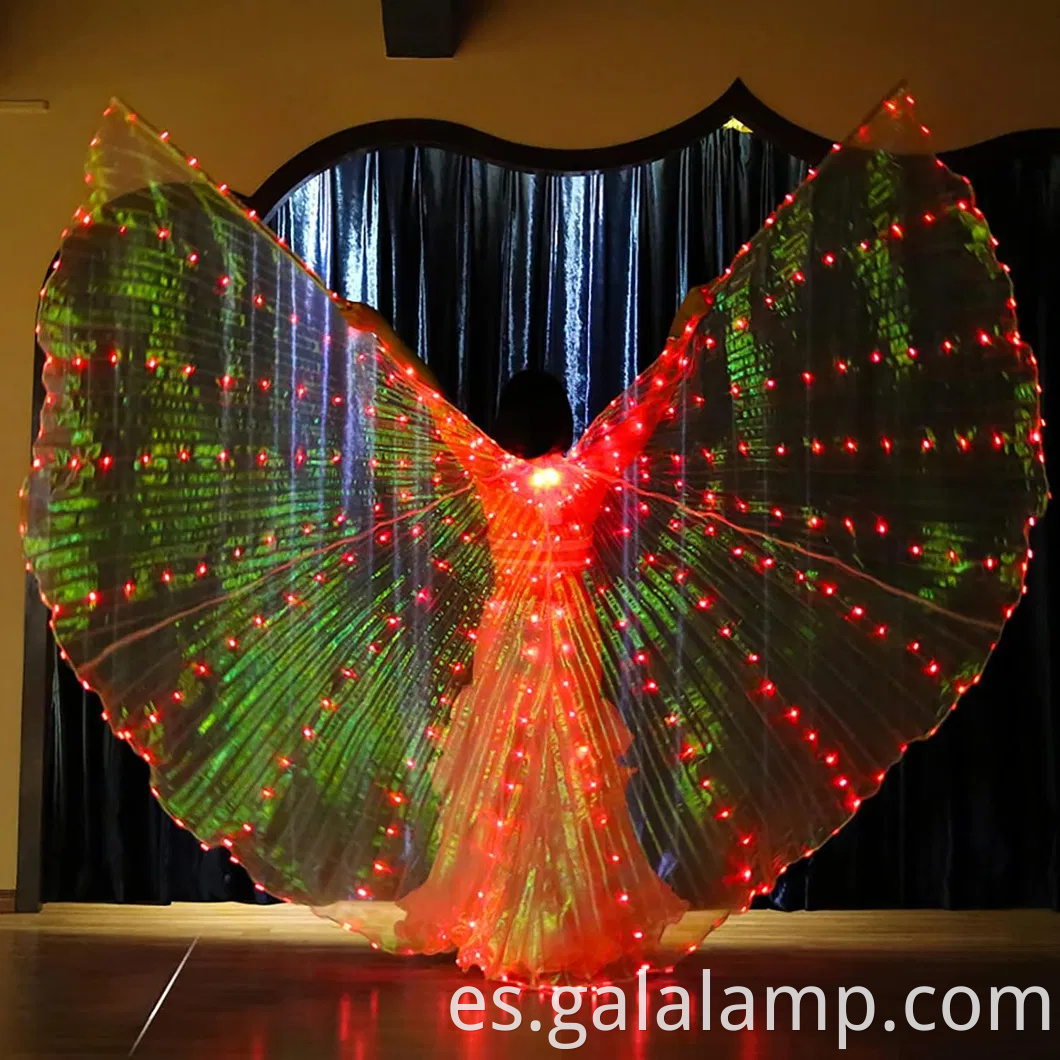 Light Up LED ISIS Wings Belly Dance Carnival Rave trajes atuendos para mujeres adultas para navidad Fiesta de Halloween